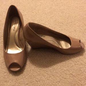 Nude Open Toe Wedges